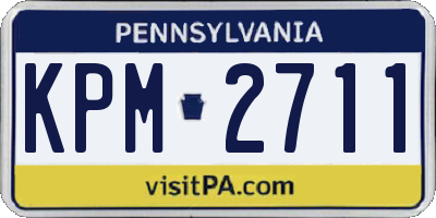 PA license plate KPM2711