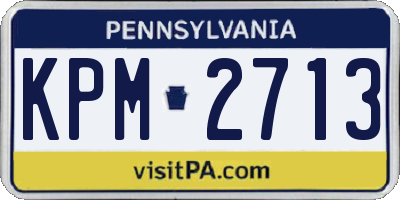PA license plate KPM2713