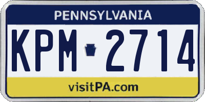 PA license plate KPM2714