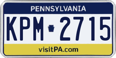 PA license plate KPM2715