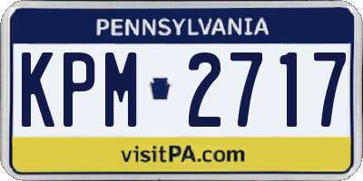 PA license plate KPM2717