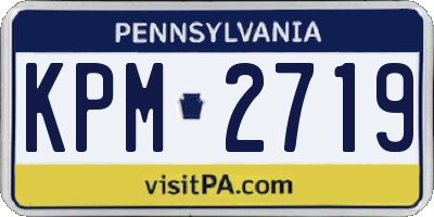 PA license plate KPM2719