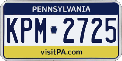 PA license plate KPM2725