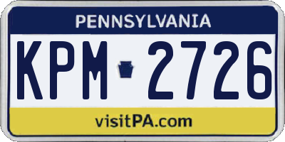 PA license plate KPM2726
