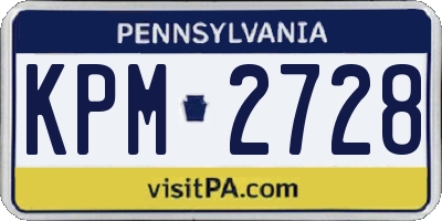 PA license plate KPM2728
