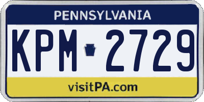 PA license plate KPM2729