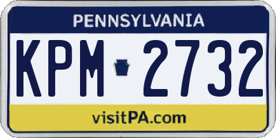 PA license plate KPM2732
