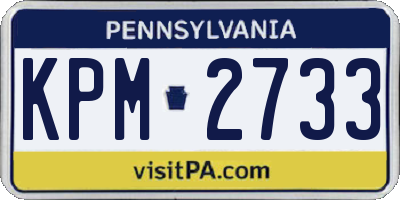PA license plate KPM2733