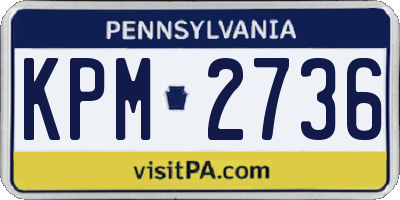 PA license plate KPM2736