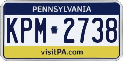 PA license plate KPM2738