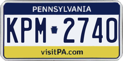 PA license plate KPM2740