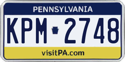 PA license plate KPM2748