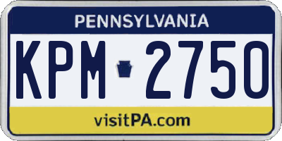 PA license plate KPM2750
