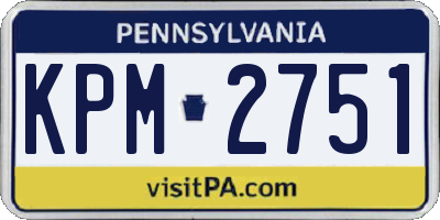 PA license plate KPM2751