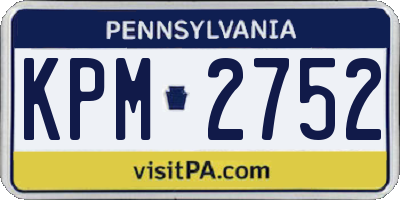 PA license plate KPM2752