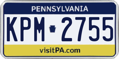 PA license plate KPM2755