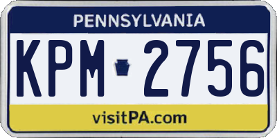 PA license plate KPM2756