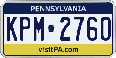 PA license plate KPM2760