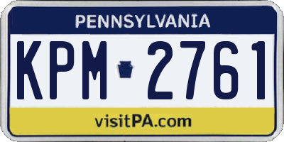 PA license plate KPM2761