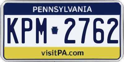 PA license plate KPM2762
