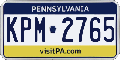 PA license plate KPM2765
