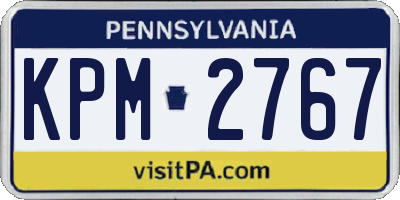 PA license plate KPM2767