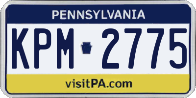 PA license plate KPM2775