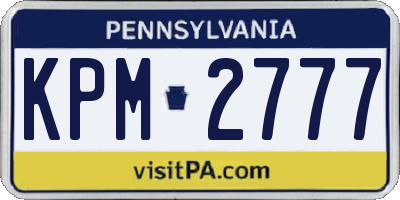 PA license plate KPM2777