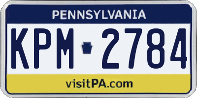 PA license plate KPM2784