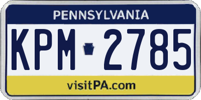 PA license plate KPM2785
