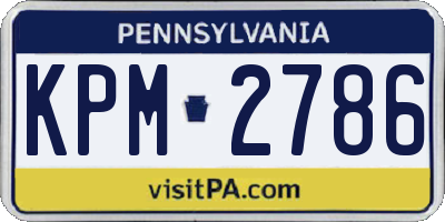 PA license plate KPM2786