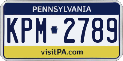 PA license plate KPM2789