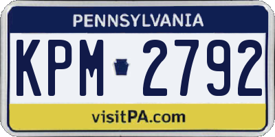 PA license plate KPM2792