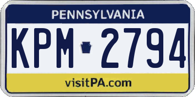 PA license plate KPM2794
