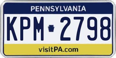 PA license plate KPM2798