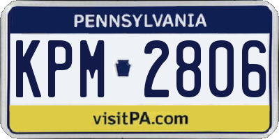PA license plate KPM2806