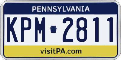 PA license plate KPM2811