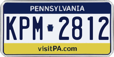 PA license plate KPM2812
