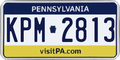 PA license plate KPM2813