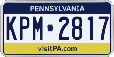 PA license plate KPM2817