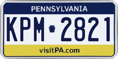 PA license plate KPM2821