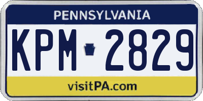PA license plate KPM2829