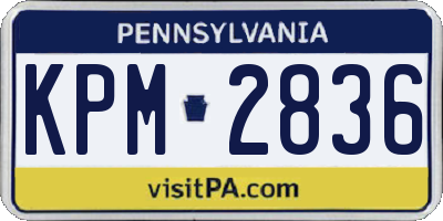 PA license plate KPM2836