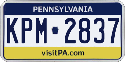 PA license plate KPM2837