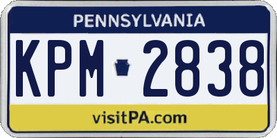PA license plate KPM2838