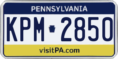 PA license plate KPM2850