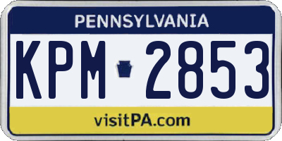 PA license plate KPM2853