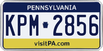 PA license plate KPM2856