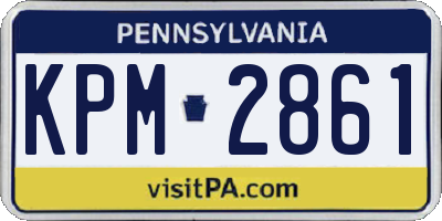 PA license plate KPM2861