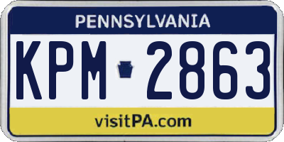 PA license plate KPM2863